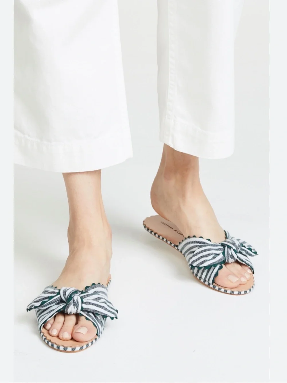 J.Crew Striped Knotted Slides Sandals Size 9